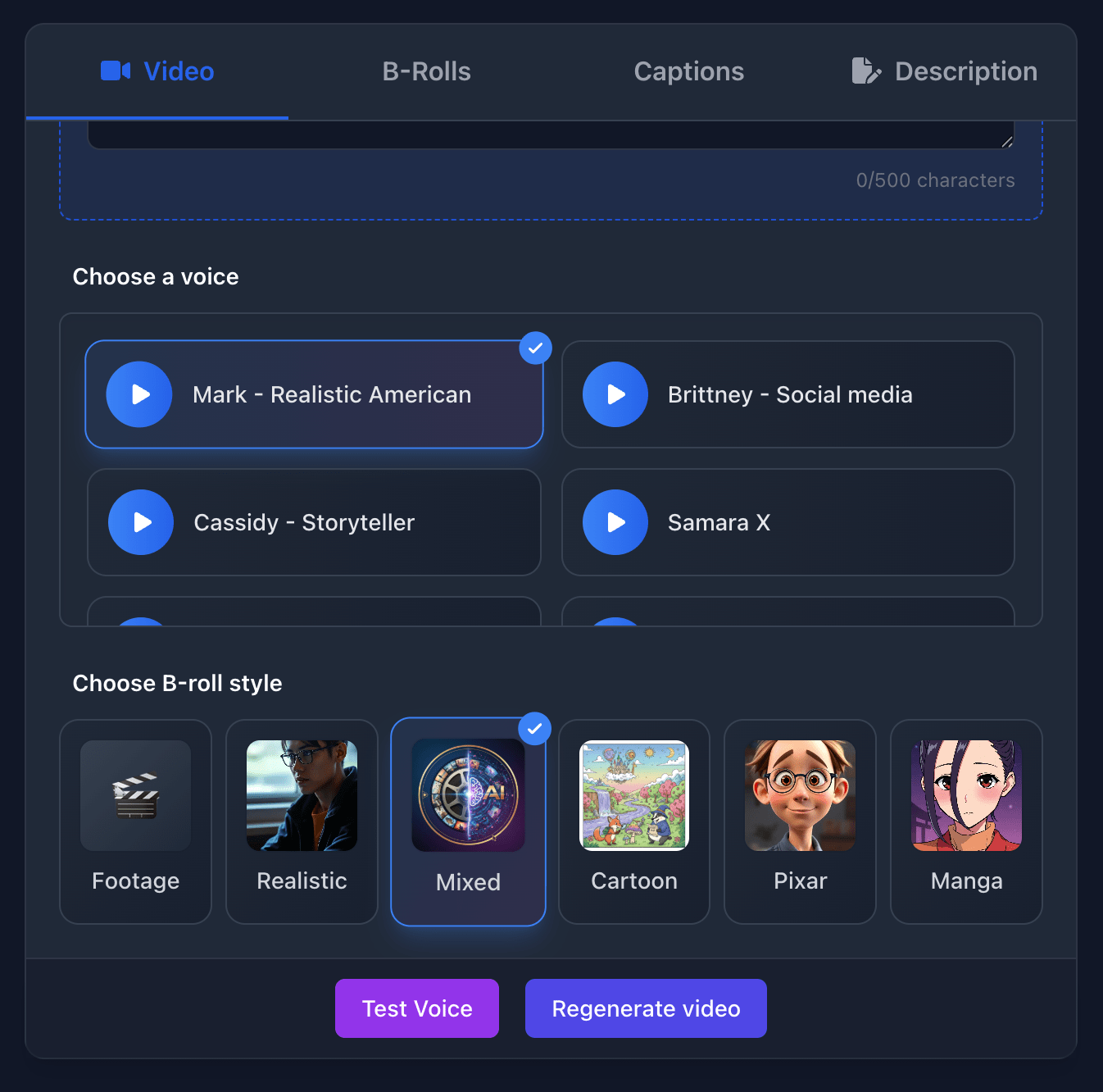 ShortFast Voice Selection - High-quality AI voices