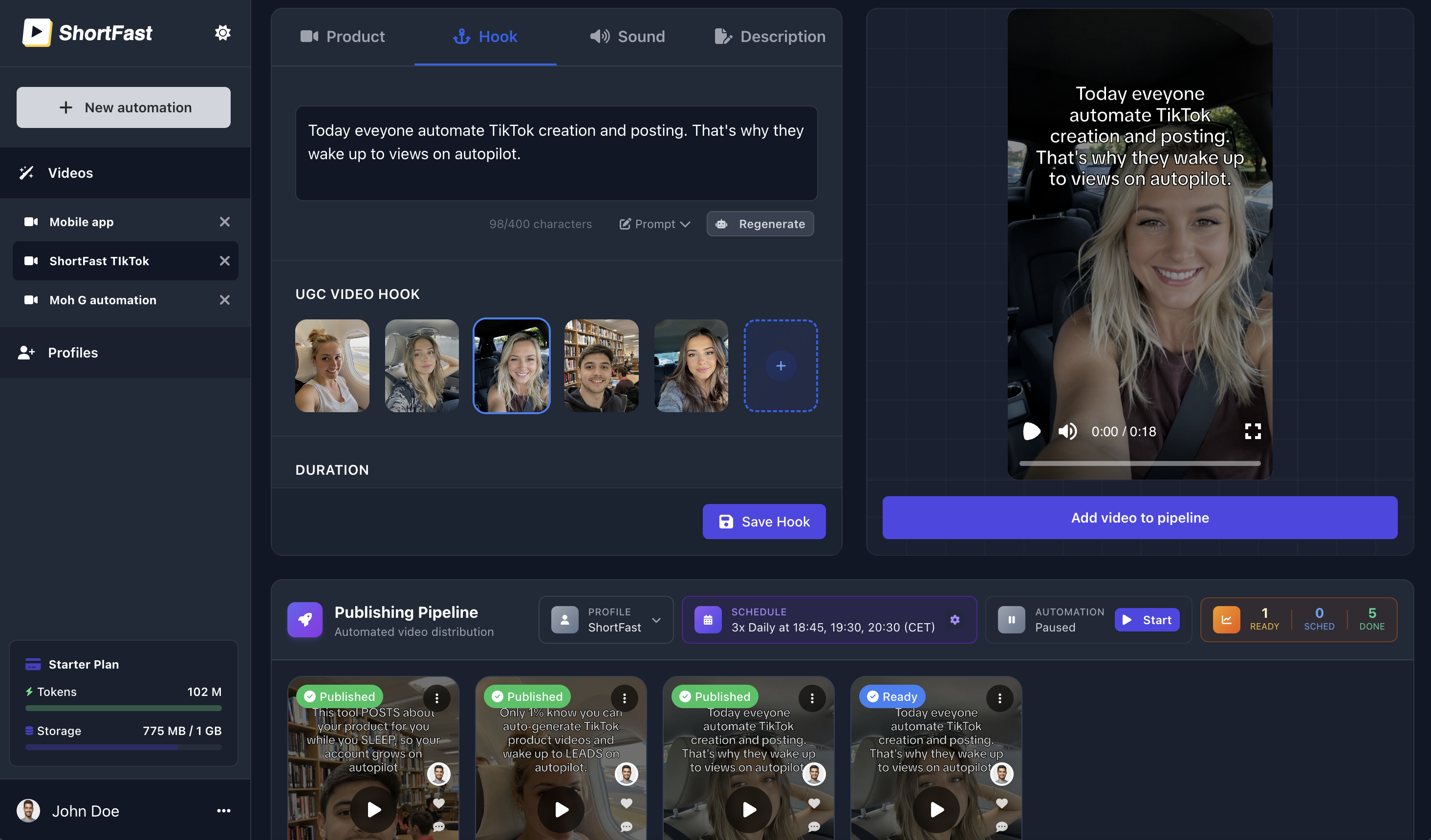 ShortFast publishing pipeline, automated daily distribution